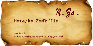 Matejka Zsófia névjegykártya