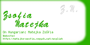 zsofia matejka business card